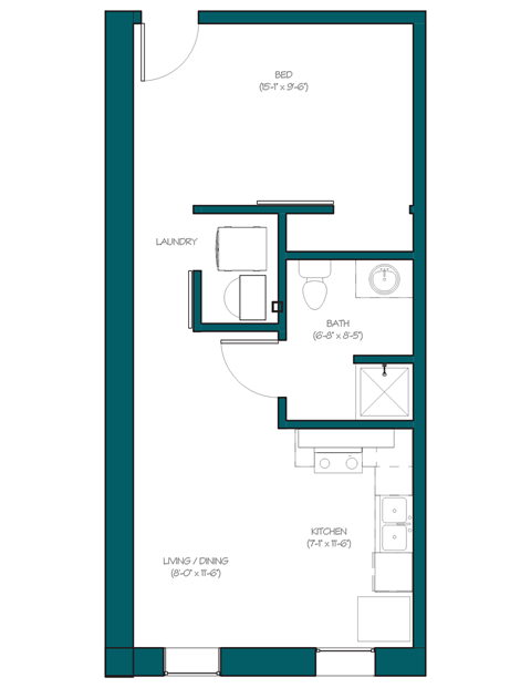 blueprint of a floor plan for a small apartment