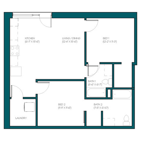 the blueprint of a floor plan of a residence