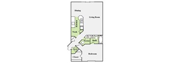 a floor plan of a house with bedrooms and a living room