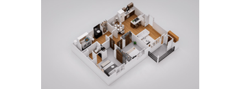 2BR, 2BA - 916SF