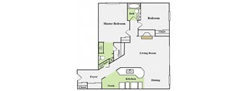 a schematic diagram of a floor plan of a house
