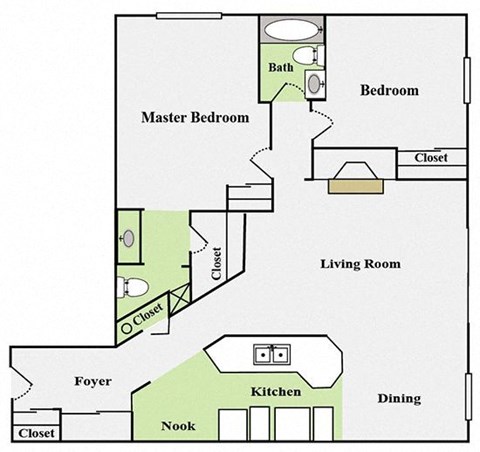 a schematic diagram of a floor plan of a house