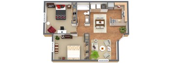 2x1S Bedroom dollhouse floor plan