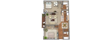2x2S Bedroom Dollhouse Floor Plan