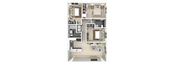 a floor plan of a house with a bedroom and a bathroom