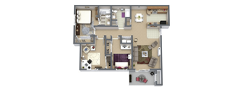 a floor plan is shown with a bedroom and living room