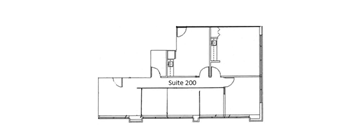 the floor plan of suite 200