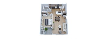 a1 floor plan  1 bedroom with 2 baths  129