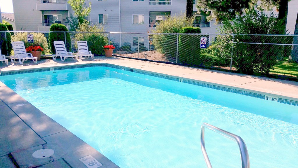 the swimming pool at our apartments