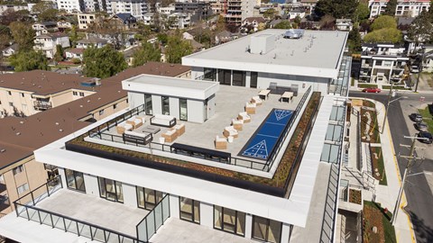 A modern house with a pool in the backyard.