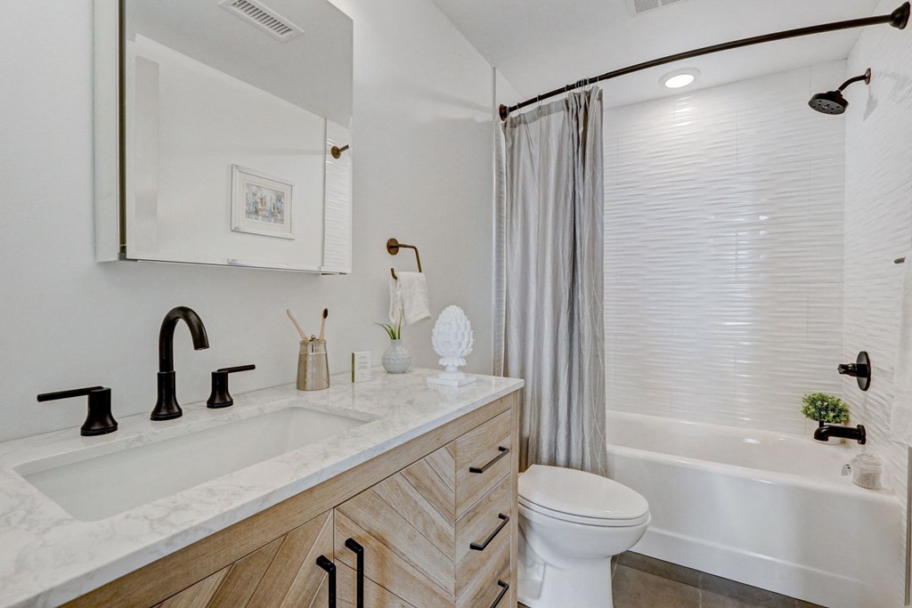 a bathroom with a sink and a toilet and a shower