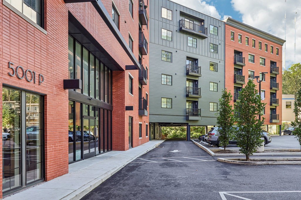 A street view of a building with the number 5001P on it.