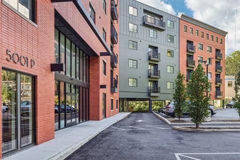A street view of a building with the number 5001P on it.