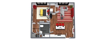 1 Bedroom Standard (Accessible) - 3D