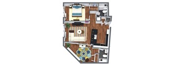 1 Bedroom + Den, 2 Bath