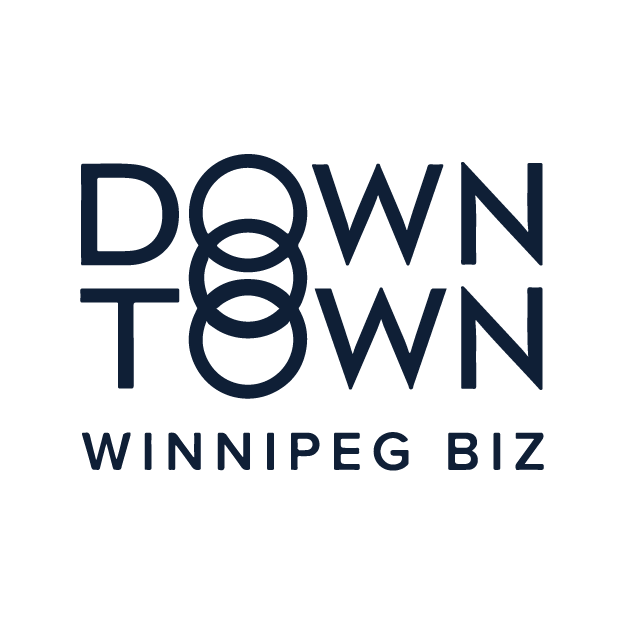 a logo with the words down town winimpic biz on a white background