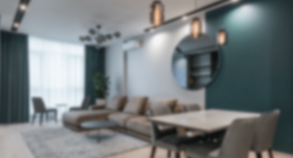 a living room with a couch and a table