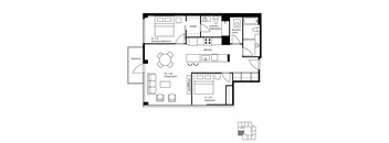 A black and white floor plan of a house with a balcony.