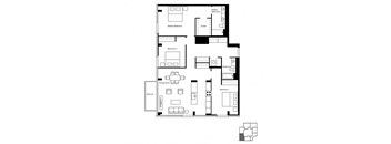 A floor plan of a house with a master bedroom, two other bedrooms, a dining room, and a balcony.