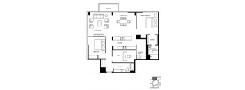 A black and white image of a house floor plan.