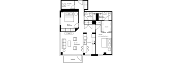 floor plan of 55 north luxury apartments to rent in the north end of boston