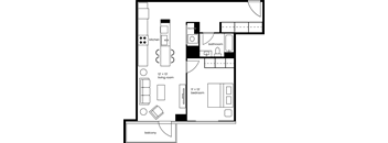 a floor plan of a bedroom apartment