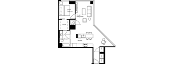 a floor plan of a bedroom apartment