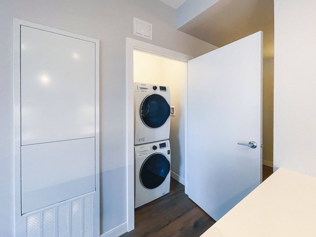 a washer and dryer in a laundry room