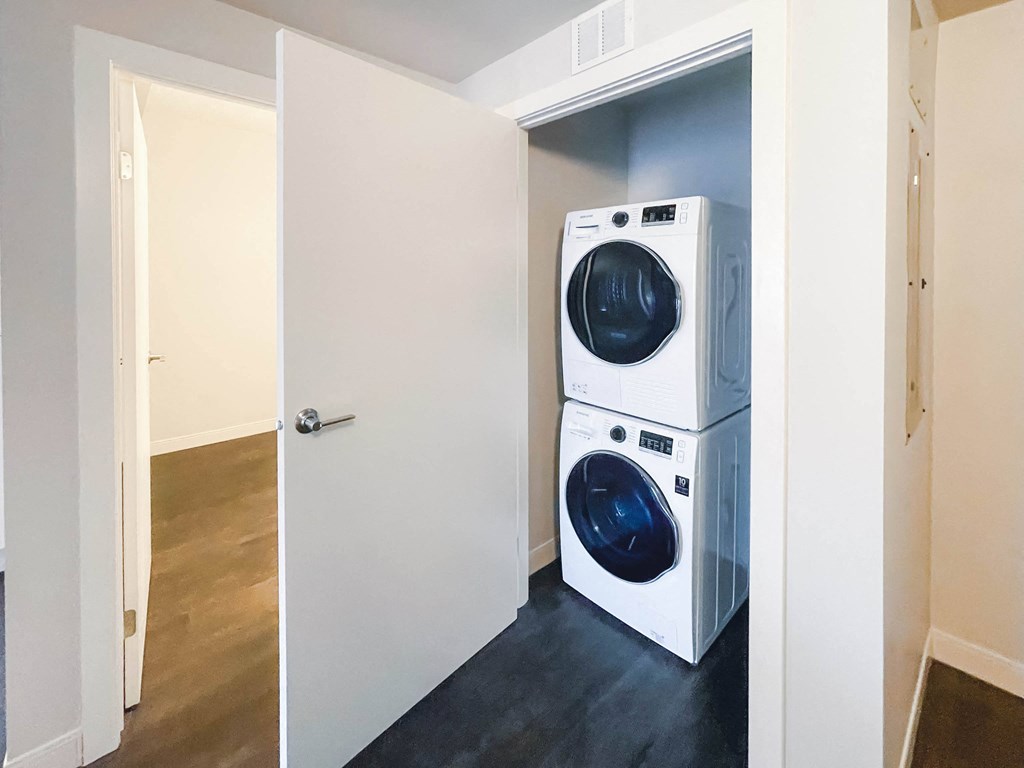 a washer and dryer in a laundry room