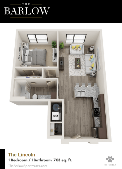 a 1 bedroom floor plan | the lincoln at towne square