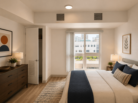 Staged bedroom.