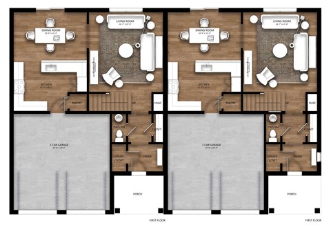a floor plan of a room with two desks and chairs