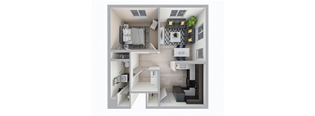 1 Bedroom Floor Plan at Union at 16th, Indianapolis, IN
