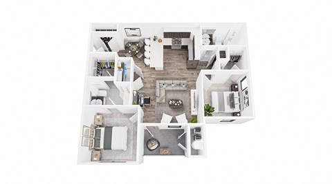 2 bed Floor Plan at Union at Wiley, Cedar Rapids, IA