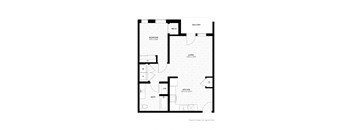 1 bed 1 bath floorplan at Union at Rivers Edge Apartments, Des Moines, IA, 50315