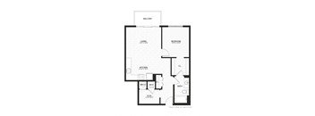 Unit B1-5W Floor Plan at The Annex of Bloomington, Bloomington, 47401