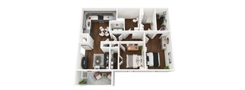 2 Bedroom floorplan at Union at Bluffs Run, Council Bluffs, IA