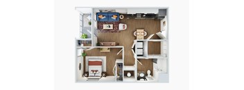 1 Bed Floorplan at Union at Tower District, Kansas, 66612