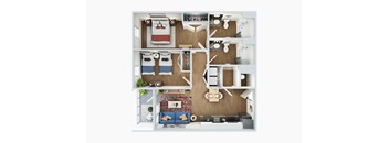 2 Bed 2 Bath Floorplan at Union at Tower District, Topeka, KS, 66612