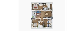 3 Bed Floorplan at Union at Tower District, Topeka, Kansas