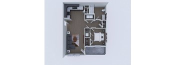 1 Bed 1 bath Floor Plan at Union at North Crossing, Waterloo, 50703