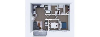 2 Bed 2 Bath Floor Plan at Union at North Crossing, Waterloo, Iowa