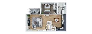 B1-1E TypeA Floor Plan at The Annex of Bloomington, Bloomington, Indiana
