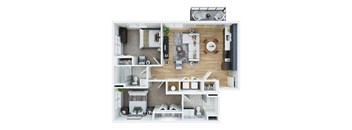B2-2E Type Floor Plan at The Annex of Bloomington, Bloomington, Indiana