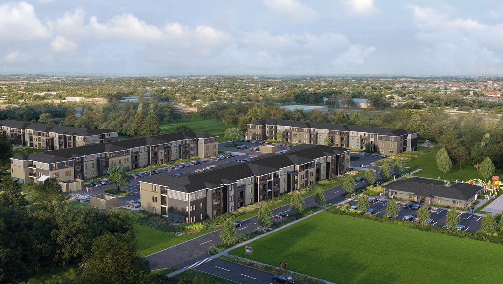 Aerial view of the property at Union at Bluffs Run, Council Bluffs, IA