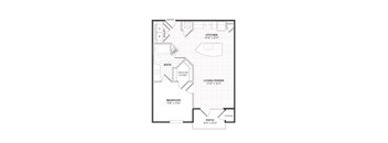 A black and white floor plan of a house with labeled rooms.
