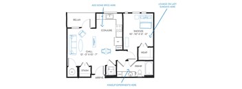 1 bed 1 bath A5A Floor Plan at Regatta Sloans Lake, Colorado