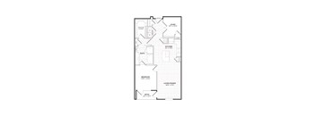 A black and white floor plan of a house with labeled rooms.
