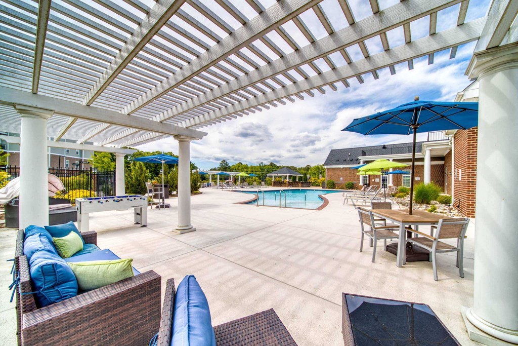 Poolside veranda at Meridian Obici, Virginia, 23434