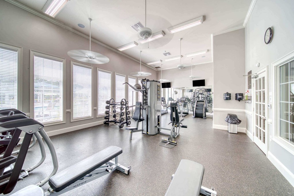 Fitness center at Meridian Obici, Suffolk, VA